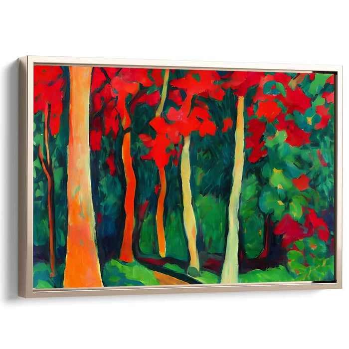 Chromatic Contrast Harmony: Fauvist Red and Green Canvas Art Print