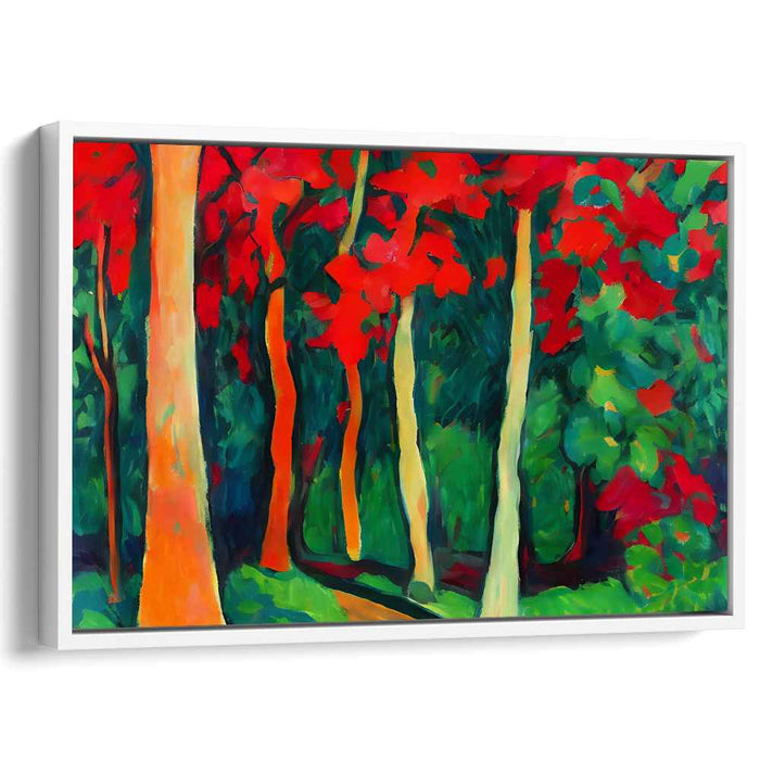 Chromatic Contrast Harmony: Fauvist Red and Green Canvas Art Print