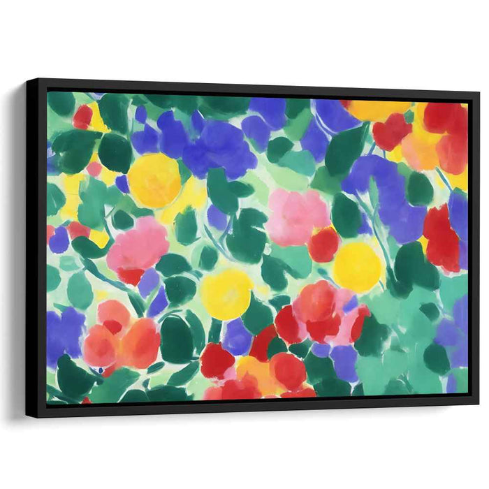 Chromatic Explosion Blossoms: A Burst of Colorful Abstract Blooms Canvas Art Print