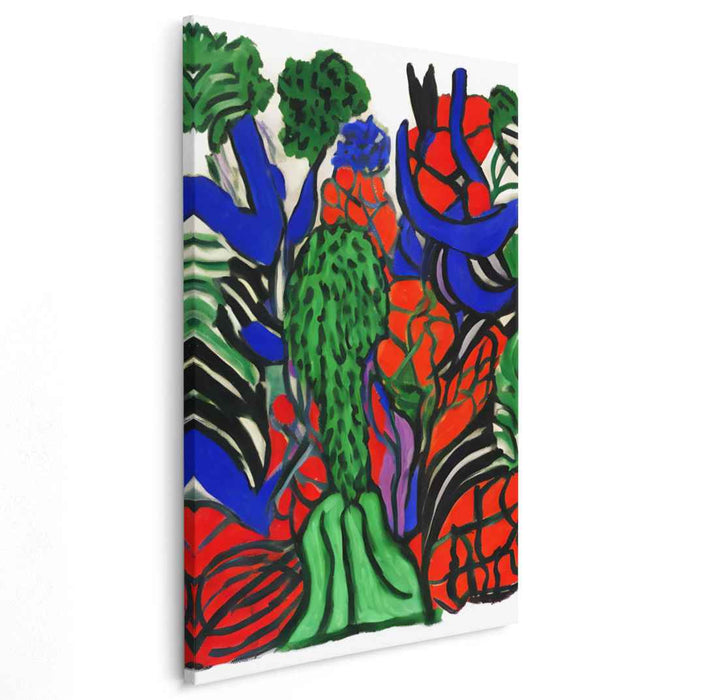 Chromatic Wilderness Overture: A Symphony of Nature in Bold Colors Canvas Art Print