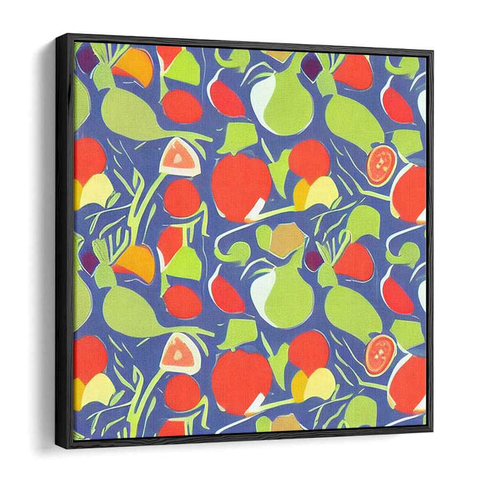 Whimsical Garden Harvest: Vibrant Pop-Art Fruits and Vegetables Canvas