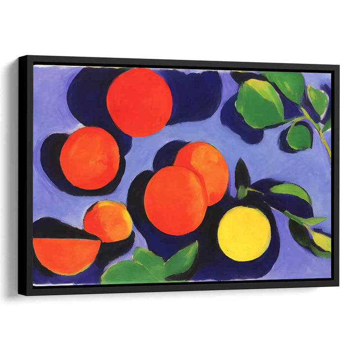 Tropical Symphony Burst Painting: Vivid Fruit and Foliage Expressionist Art