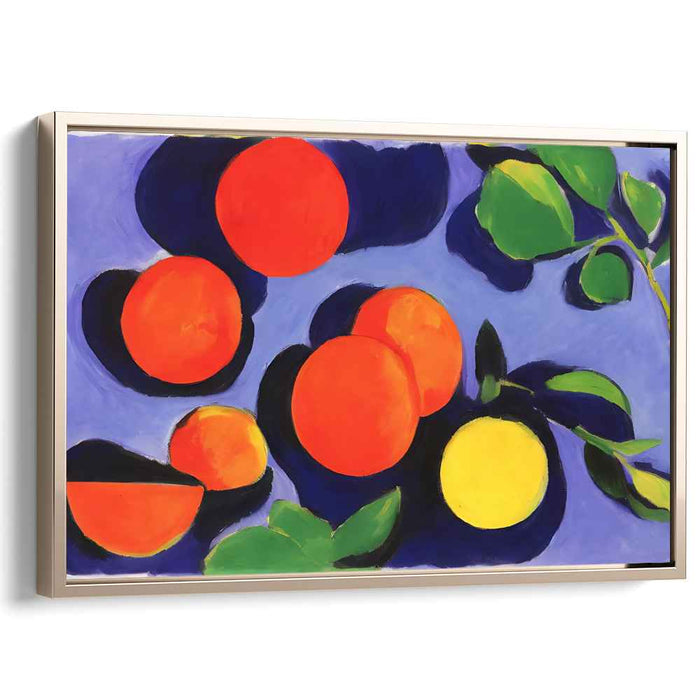 Tropical Symphony Burst Painting: Vivid Fruit and Foliage Expressionist Art