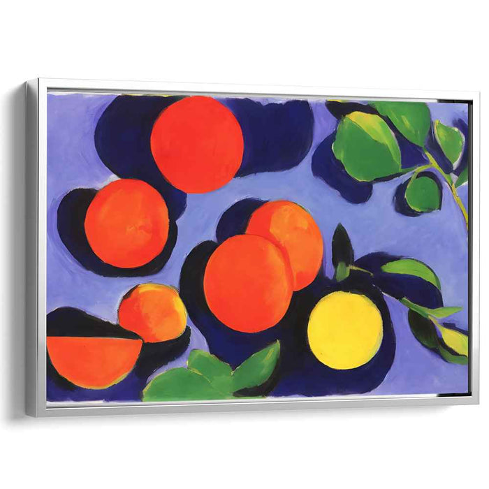 Tropical Symphony Burst Painting: Vivid Fruit and Foliage Expressionist Art