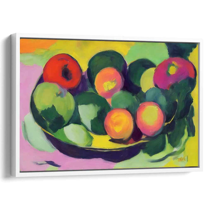 Fruit Dance Burst: Vibrant Fruit Bowl Expression Canvas Art
