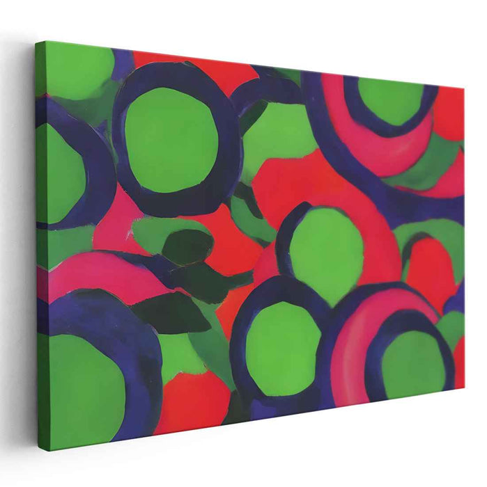 Vivid Circles: Energetic Abstract Color Field Canvas Art Print