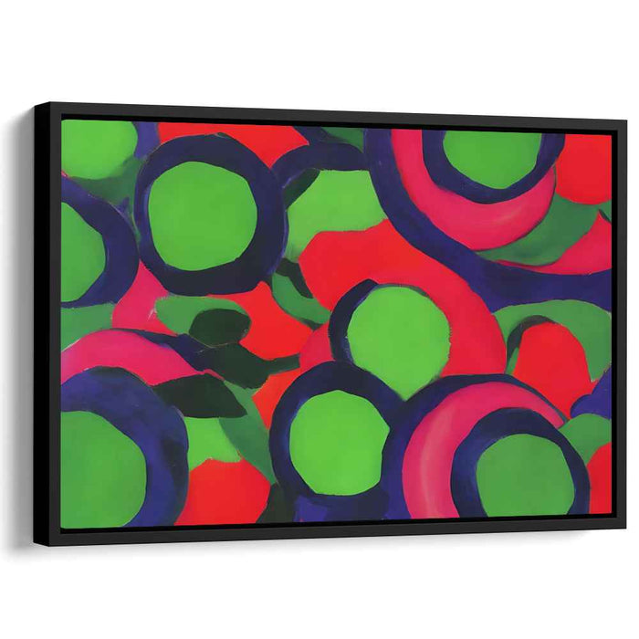 Vivid Circles: Energetic Abstract Color Field Canvas Art Print