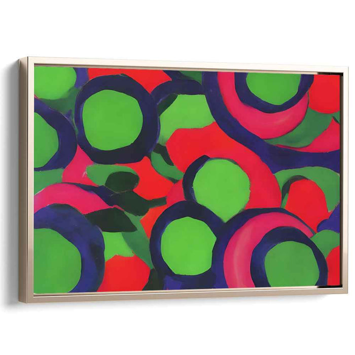 Vivid Circles: Energetic Abstract Color Field Canvas Art Print