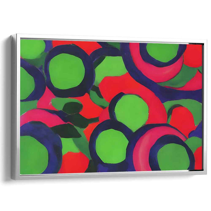 Vivid Circles: Energetic Abstract Color Field Canvas Art Print