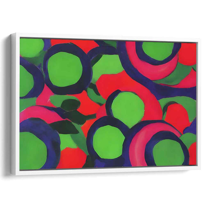 Vivid Circles: Energetic Abstract Color Field Canvas Art Print