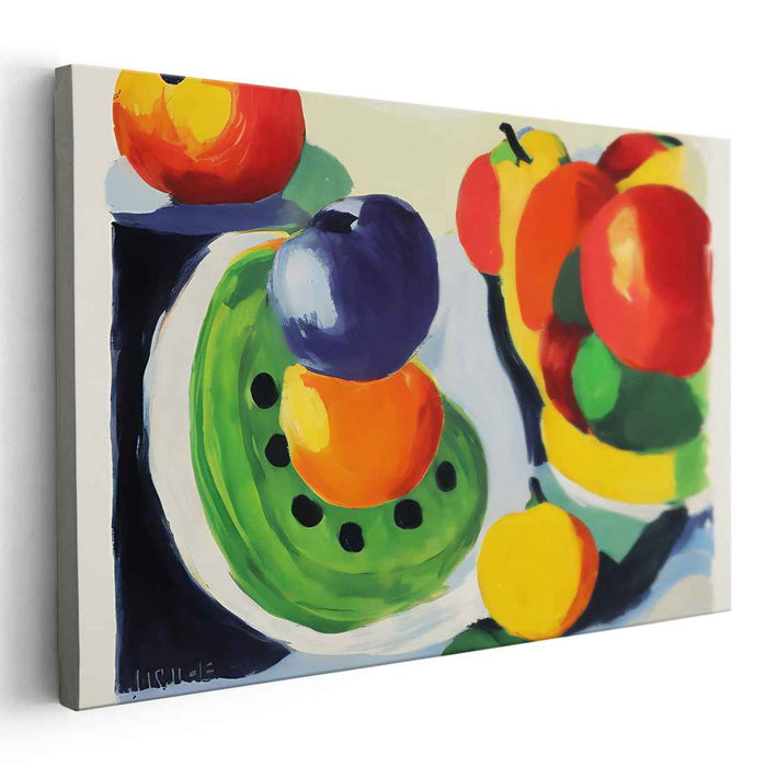 Chromatic Jungle Harmony: Vibrant Fauvist-Inspired Still Life Canvas Art