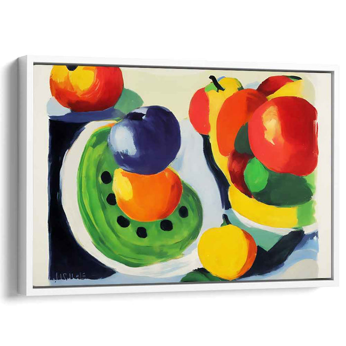 Chromatic Jungle Harmony: Vibrant Fauvist-Inspired Still Life Canvas Art