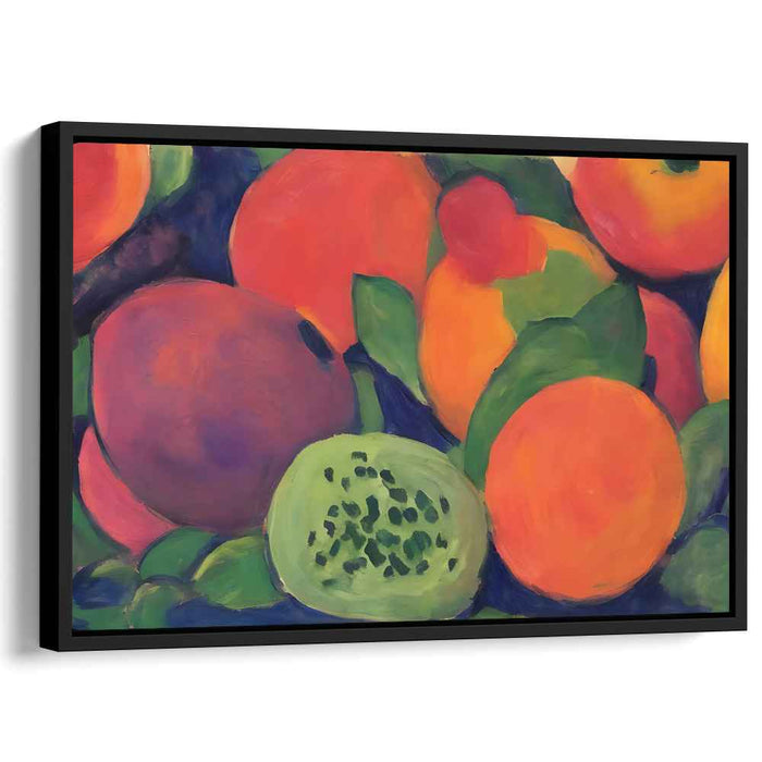 Vivid Harvest Arrangement: Bold and Colorful Fruit Still Life Canvas Art