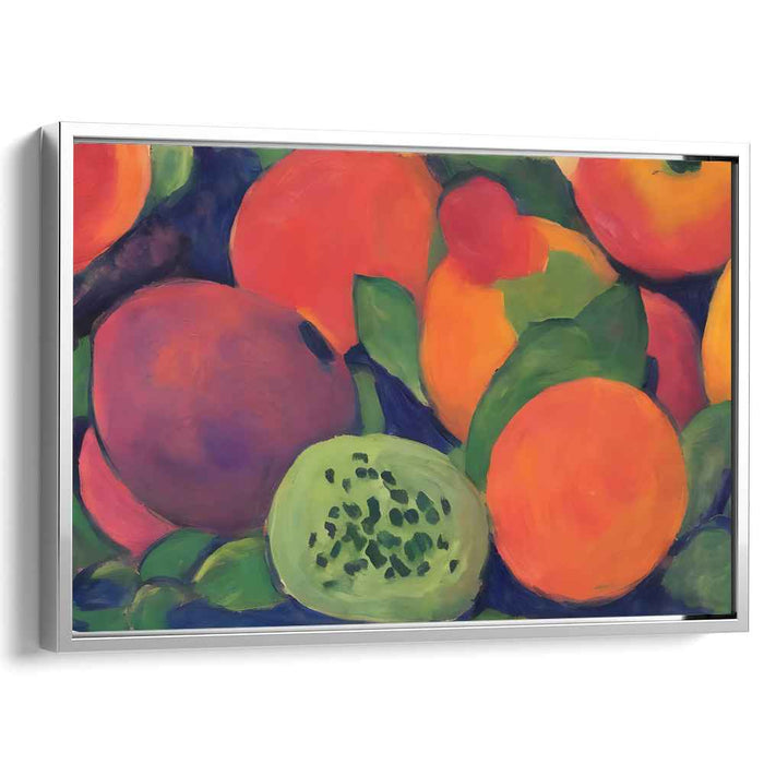 Vivid Harvest Arrangement: Bold and Colorful Fruit Still Life Canvas Art