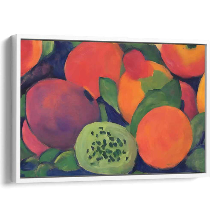 Vivid Harvest Arrangement: Bold and Colorful Fruit Still Life Canvas Art