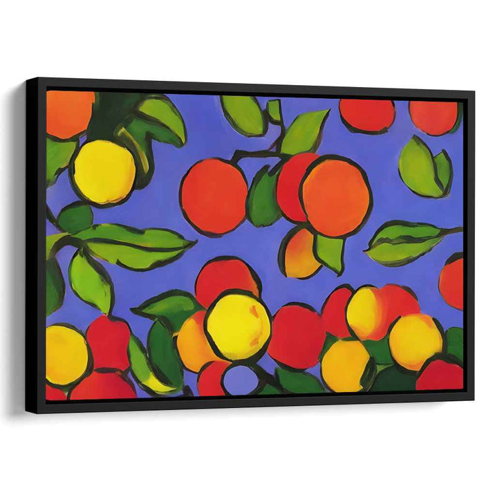 Lively Citrus Delight: Abstract Fruit Canvas Art Print