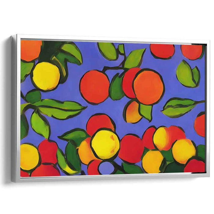 Lively Citrus Delight: Abstract Fruit Canvas Art Print