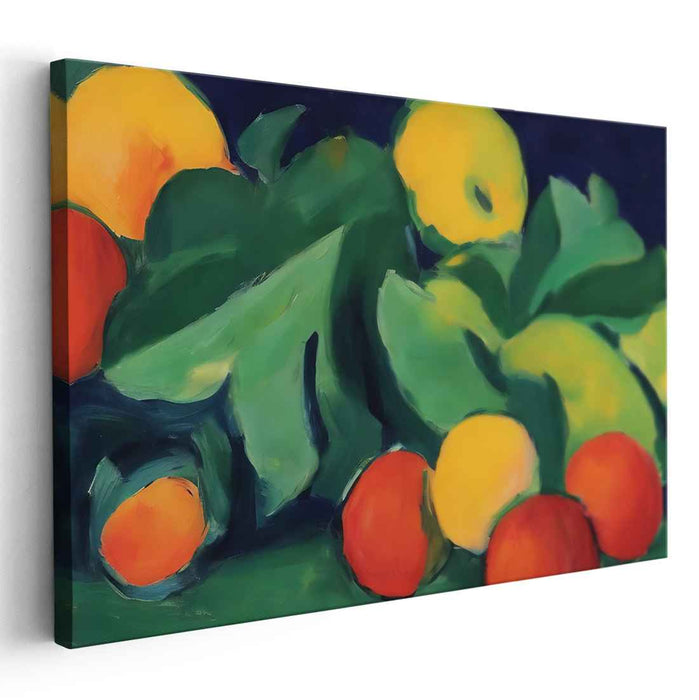 Zesty Glow in Stillness: Luminous Still Life with Vibrant Citrus Canvas Art
