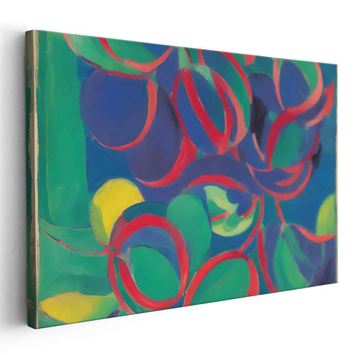 Lush Canopy Melody: Abstract Fauvist Canvas Art Print