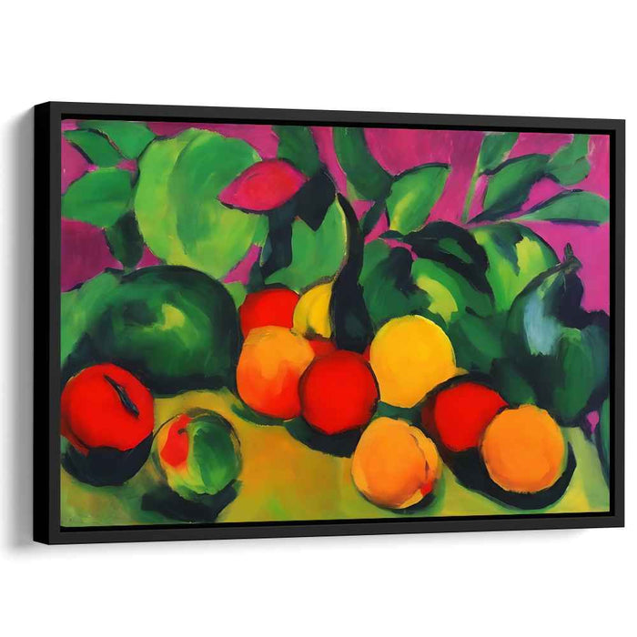 Citrus Zest Symphony: Fauvist Still Life Fruit Canvas Art Print