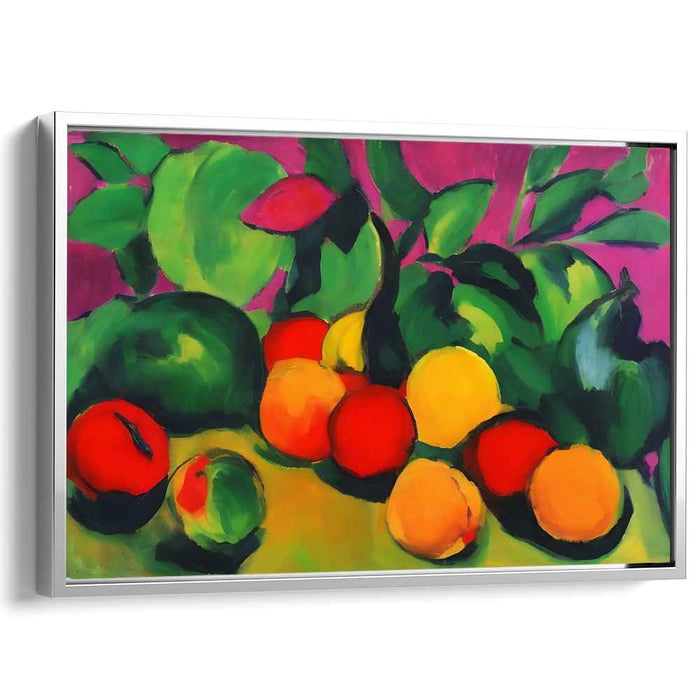 Citrus Zest Symphony: Fauvist Still Life Fruit Canvas Art Print