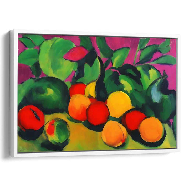 Citrus Zest Symphony: Fauvist Still Life Fruit Canvas Art Print