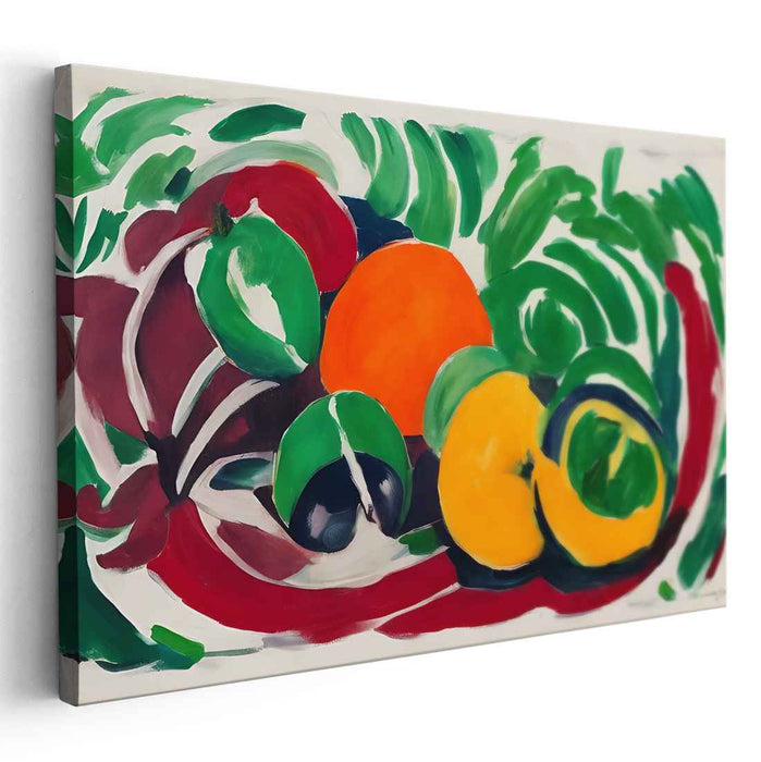 Lush Fruits of Eden: Vibrant Expressionist Still Life Canvas Art