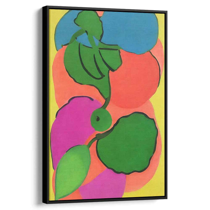 Luminous Botanica: Vibrant Abstract Botanical Canvas Art Print