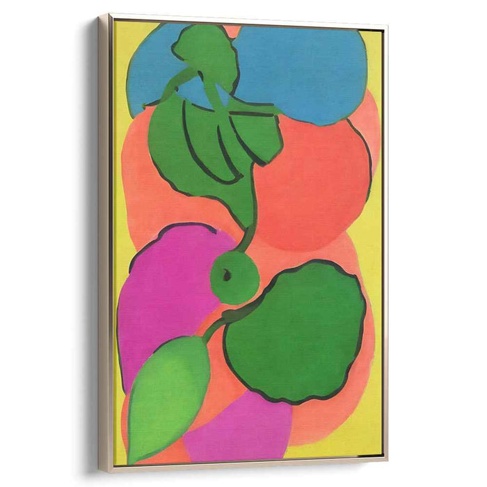 Luminous Botanica: Vibrant Abstract Botanical Canvas Art Print