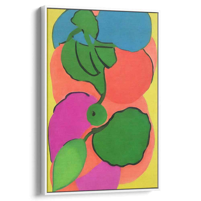 Luminous Botanica: Vibrant Abstract Botanical Canvas Art Print