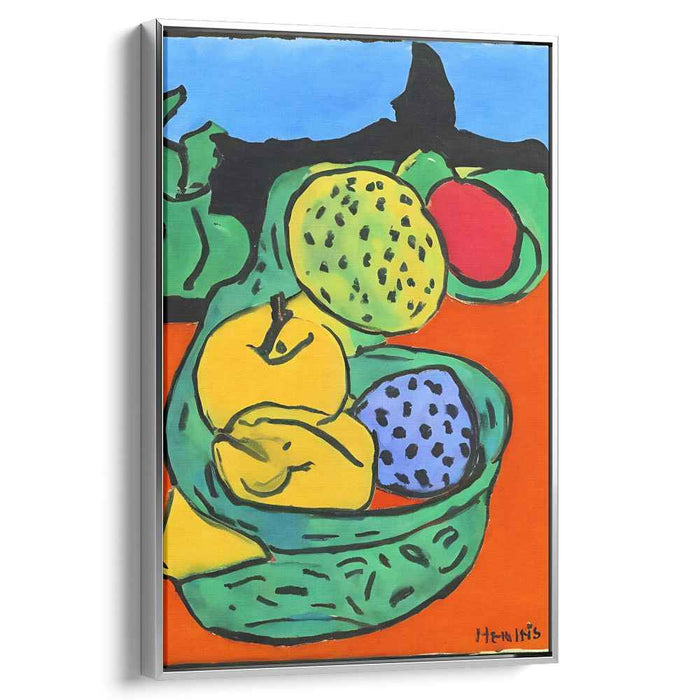 Vibrant Fruit Bowl: Fauvist Still Life Canvas Art