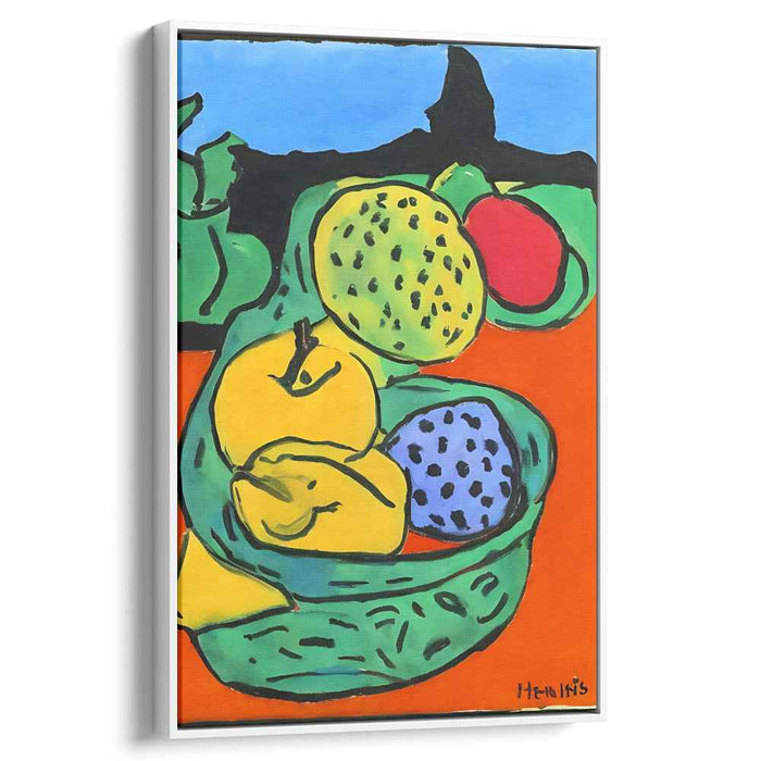 Vibrant Fruit Bowl: Fauvist Still Life Canvas Art