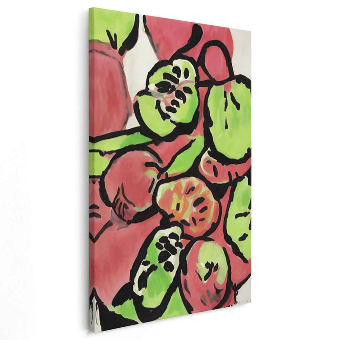 Neon Jungle Dream: Vibrant Pink and Green Canvas Art Print