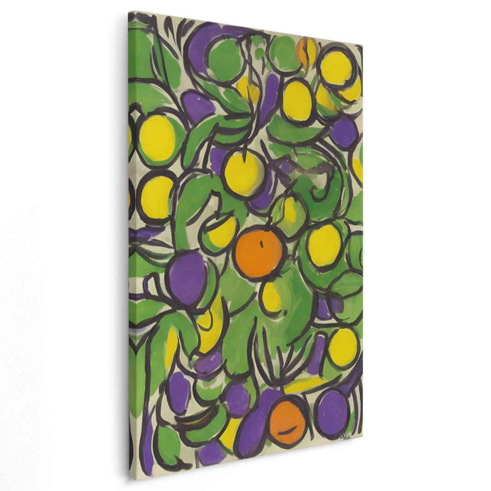 Orbital Echos: Abstract Expressionist Spheres Canvas Art Print