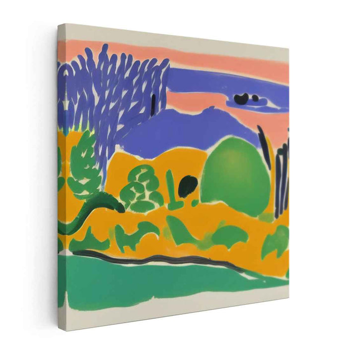 Serene Visions: Abstract Landscape in Vivid Colors Canvas Art Print