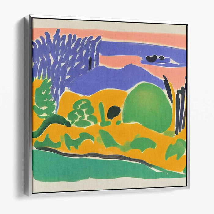 Serene Visions: Abstract Landscape in Vivid Colors Canvas Art Print