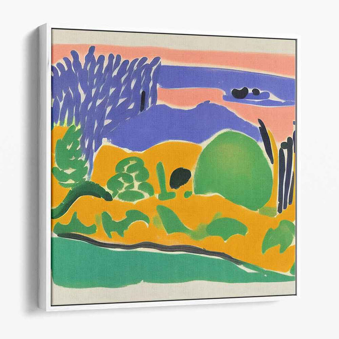 Serene Visions: Abstract Landscape in Vivid Colors Canvas Art Print