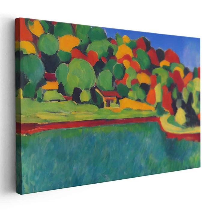 Autumnal Vibrance: Fauvist Landscape Canvas Art Print
