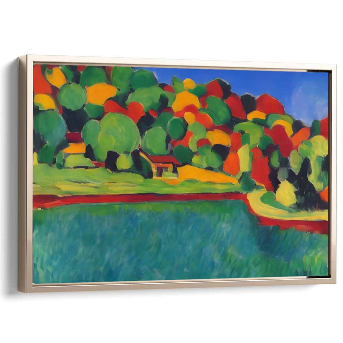 Autumnal Vibrance: Fauvist Landscape Canvas Art Print