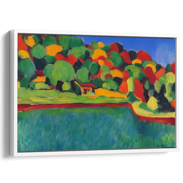 Autumnal Vibrance: Fauvist Landscape Canvas Art Print
