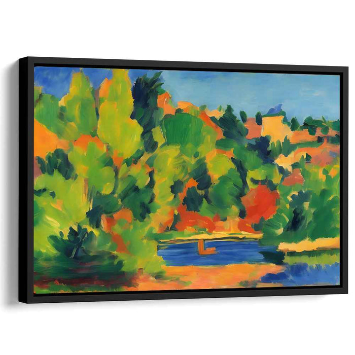 Colorful Brushstrokes Dance Across Canvas: Vibrant Post-Impressionist Landscape Canvas Art Print