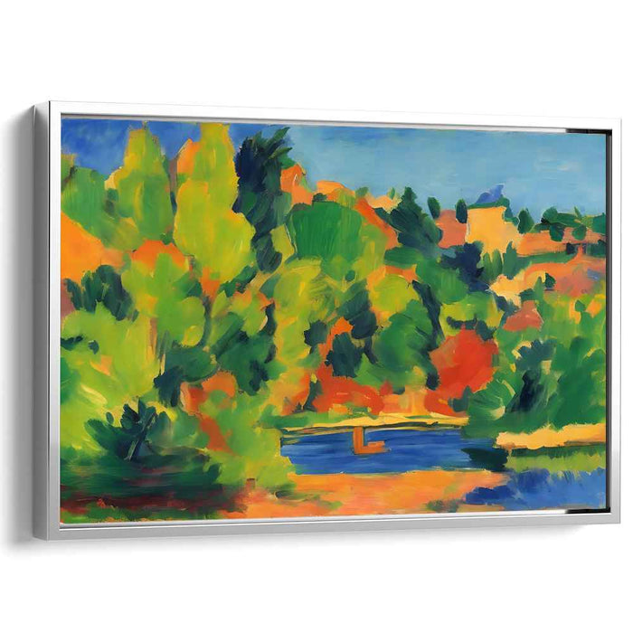 Colorful Brushstrokes Dance Across Canvas: Vibrant Post-Impressionist Landscape Canvas Art Print