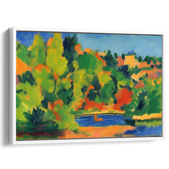 Colorful Brushstrokes Dance Across Canvas: Vibrant Post-Impressionist Landscape Canvas Art Print