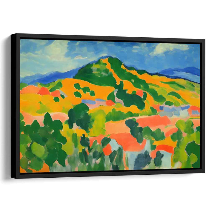Lush Mountain Vista: Vibrant Fauvist-Inspired Landscape Canvas Art