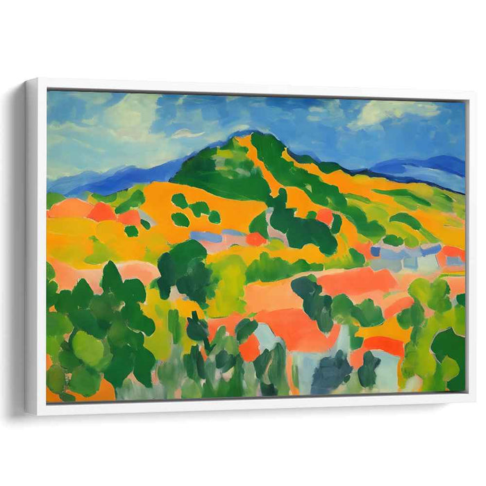 Lush Mountain Vista: Vibrant Fauvist-Inspired Landscape Canvas Art