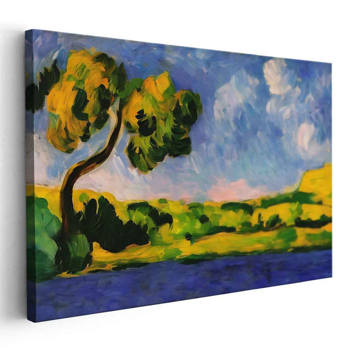 Eternal Summer's Embrace: Vibrant Fauvist-Inspired Landscape Canvas Art