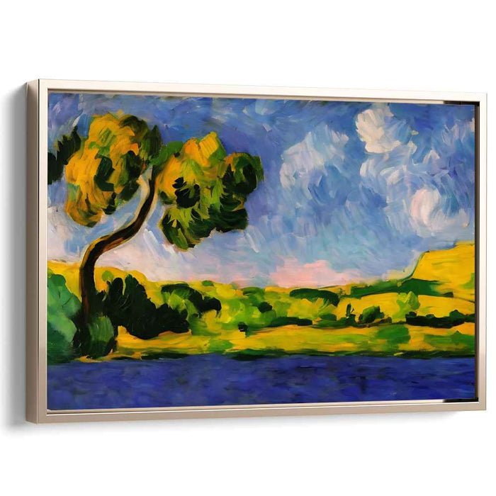 Eternal Summer's Embrace: Vibrant Fauvist-Inspired Landscape Canvas Art