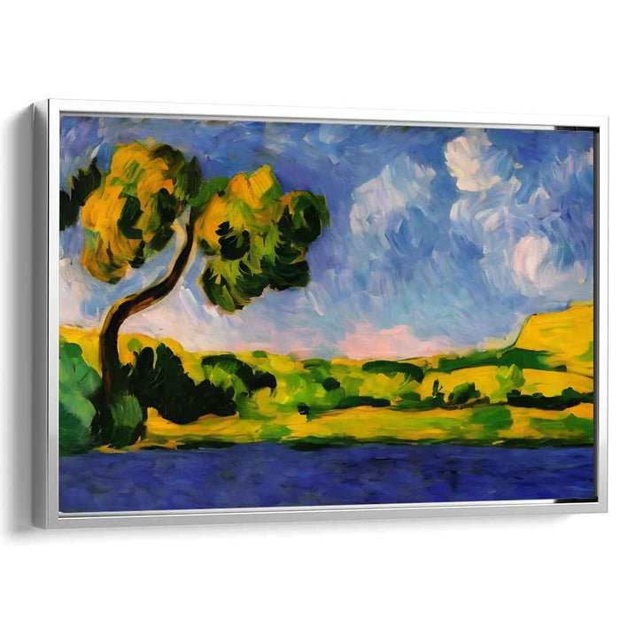 Eternal Summer's Embrace: Vibrant Fauvist-Inspired Landscape Canvas Art