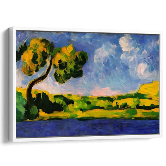 Eternal Summer's Embrace: Vibrant Fauvist-Inspired Landscape Canvas Art