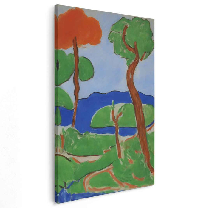 Colorful Jungle Adventure: Vibrant Fauvist-Inspired Landscape Canvas Art